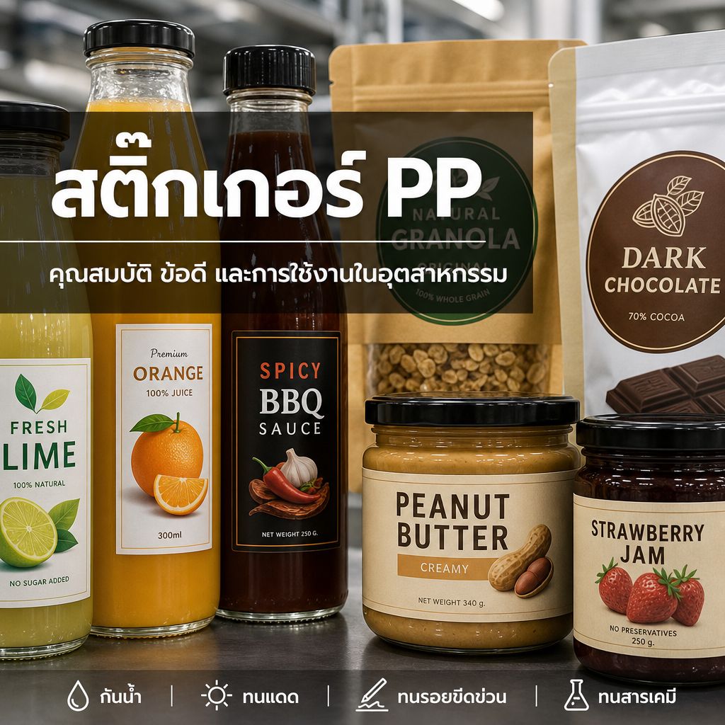 สติ๊กเกอร์ PP คืออะไร? คุณสมบัติ ข้อดี และการใช้งานในอุตสาหกรรมบรรจุภัณฑ์ไทย