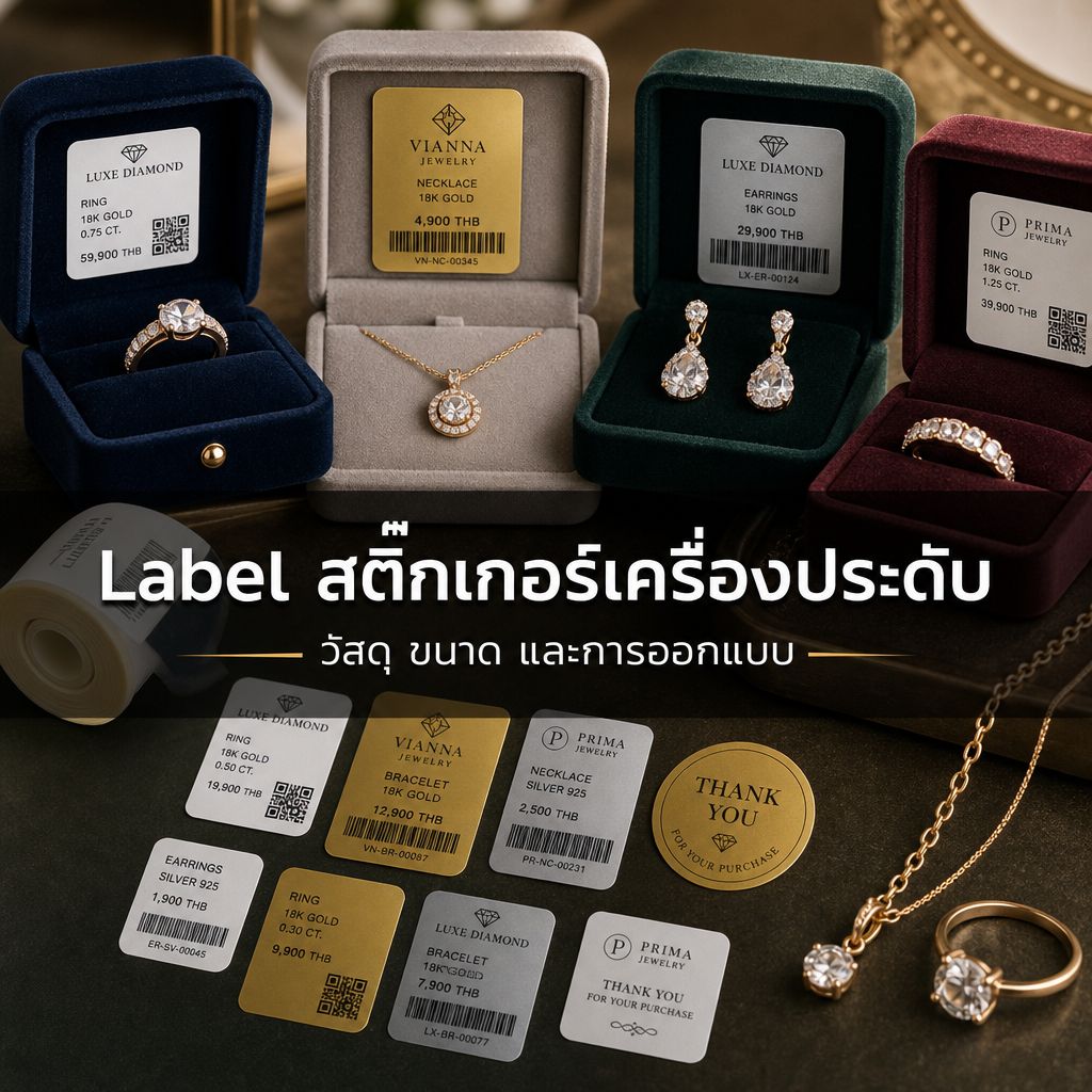 Label สติ๊กเกอร์สำหรับสินค้าเครื่องประดับ: วัสดุ ขนาด และการออกแบบที่ช่วยเพิ่มมูลค่าแบรนด์